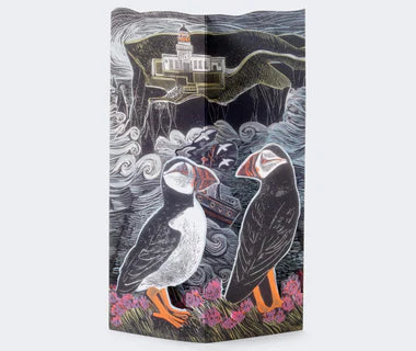 Fair Isle Puffins 3-D Die Cut Card