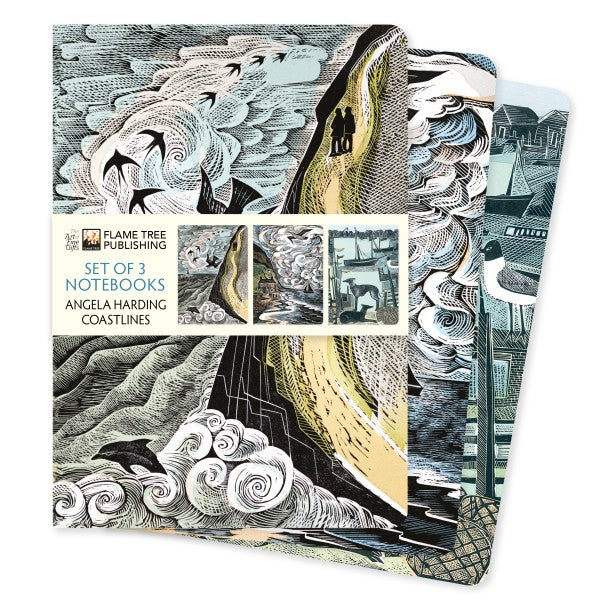 Coastlines Set of Three 8" x 6" A5 Standard Notebooks by Angela Harding