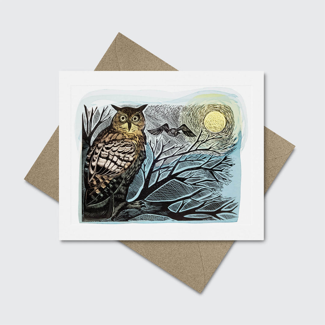 'Owl and Moon' Greeting Card