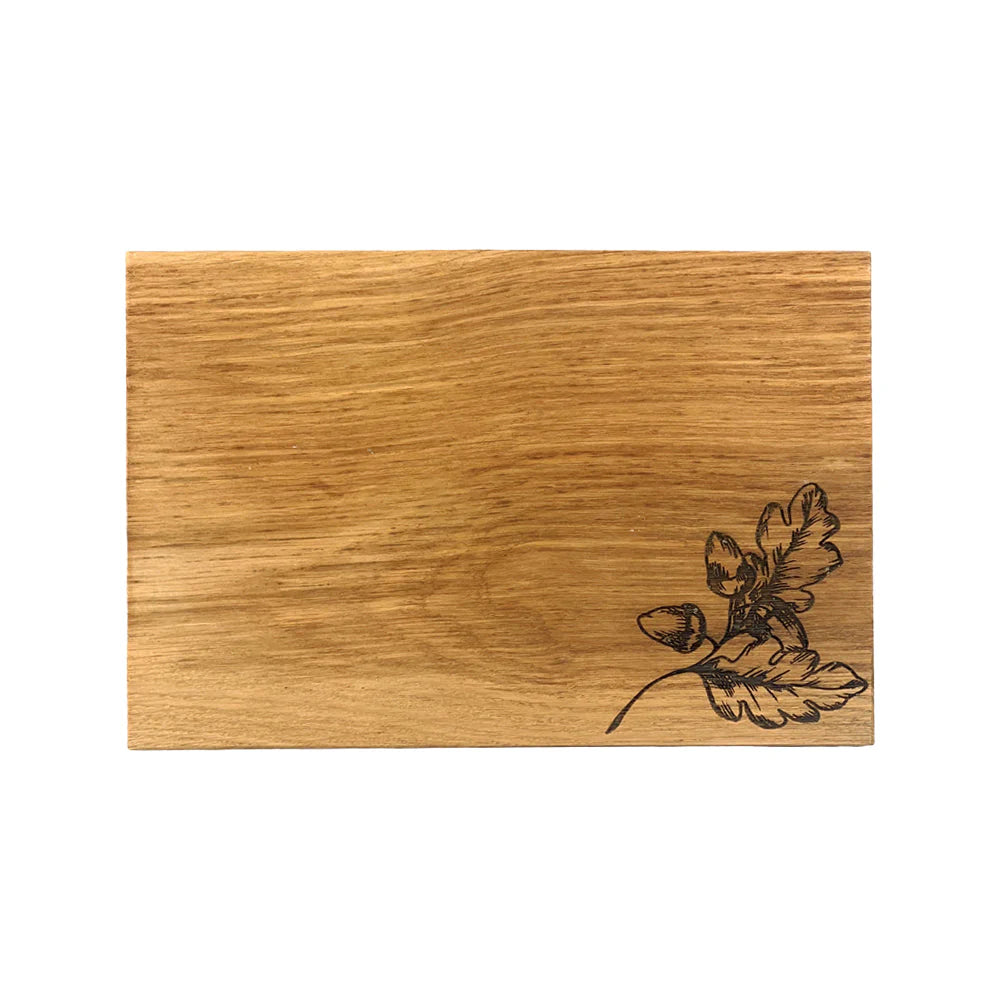 Autumn Acorns Oak Serving Board - 12 inch