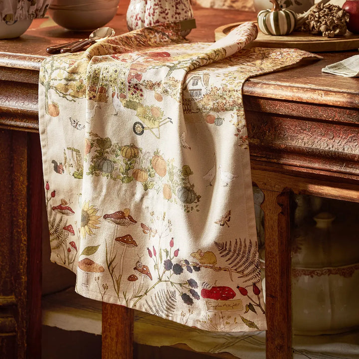 Autumn Forage Scene Tea Towel