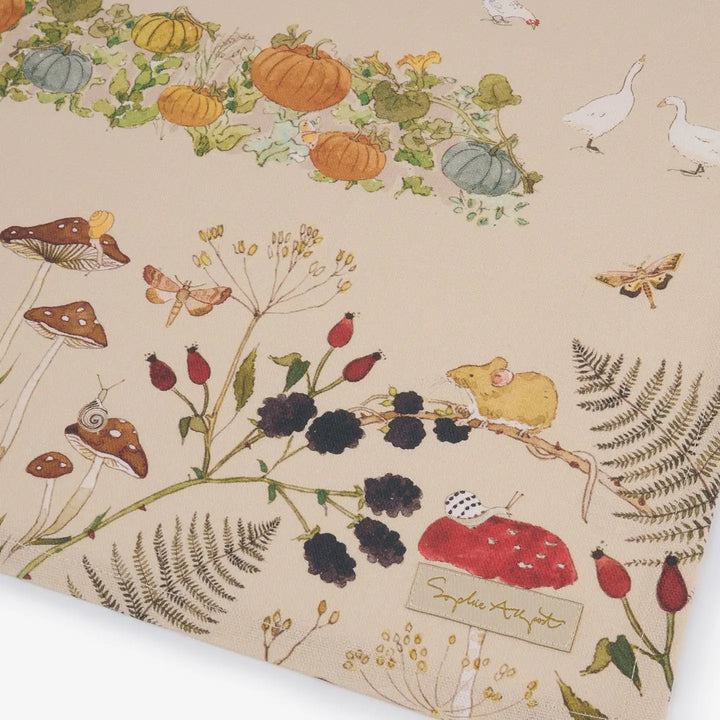 Autumn Forage Scene Tea Towel