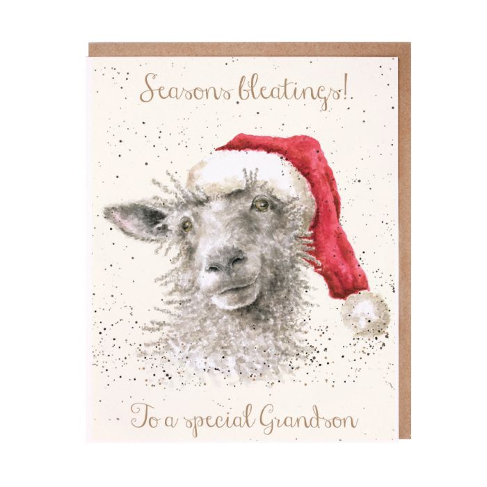 'Season's Bleatings' Sheep Christmas Greeting Card
