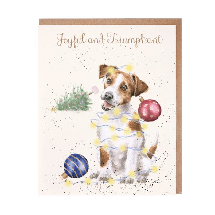 'Joyful and Triumphant' Jack Russell Christmas Greeting Card