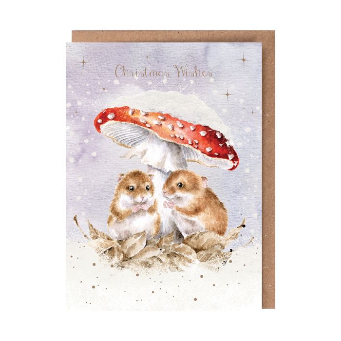 'Mushroom At The Inn' Mouse Christmas Greeting Card