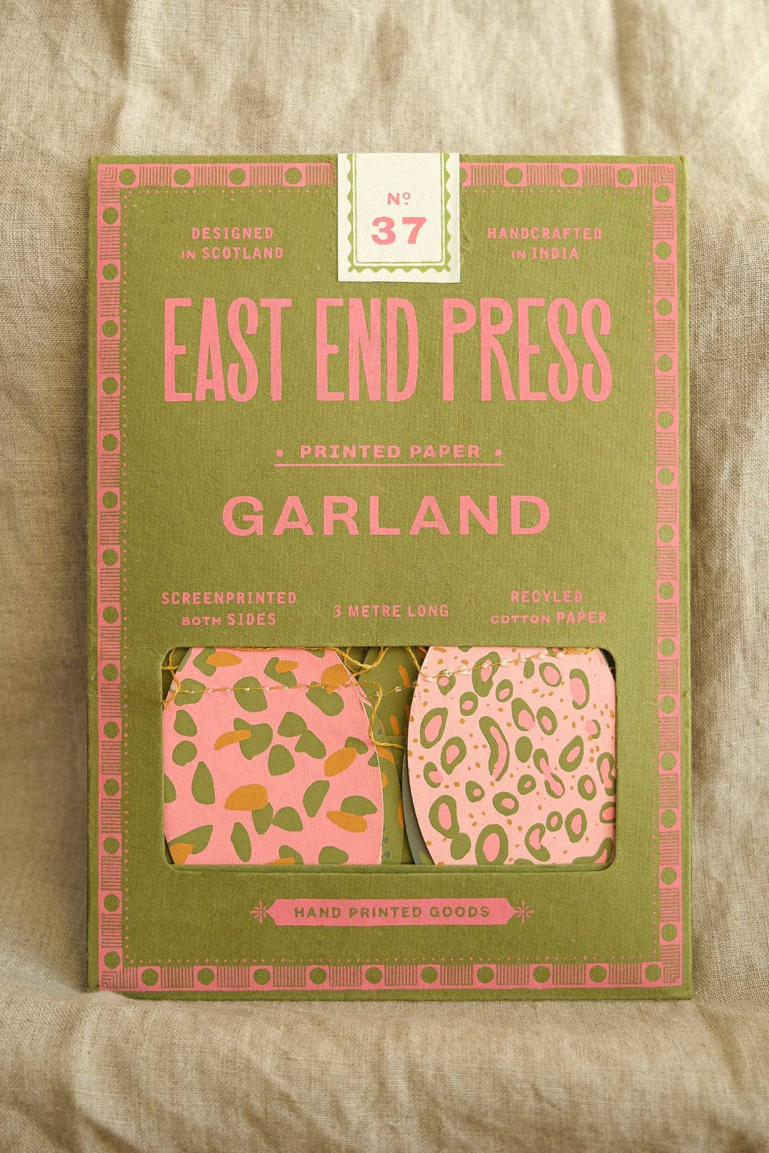 Pink Speckled Eggs Sewn Paper Garland