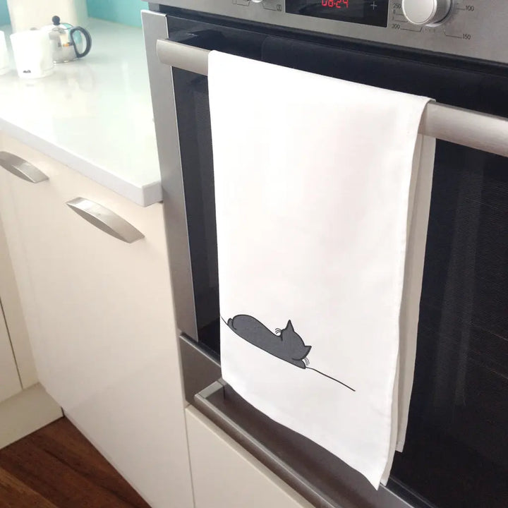 Sleeping Cat Tea Towel
