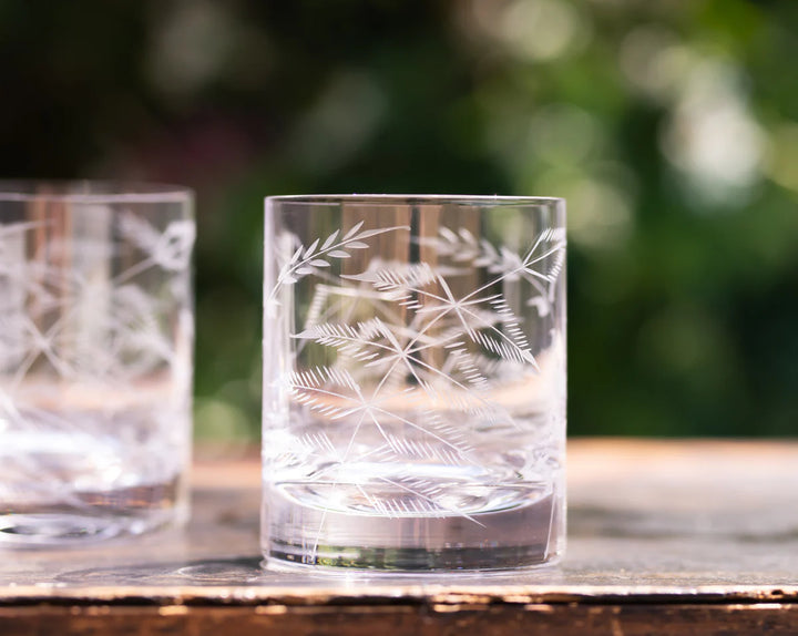 Whisky Glass with Fern Design by The Vintage List