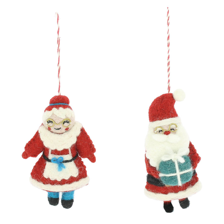 Santa Claus and Mrs Claus Hanging Decorations