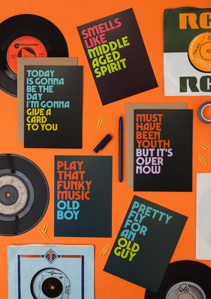 "Pretty Fly for an Old Guy" Old Guy Card by Twisted Lyrics