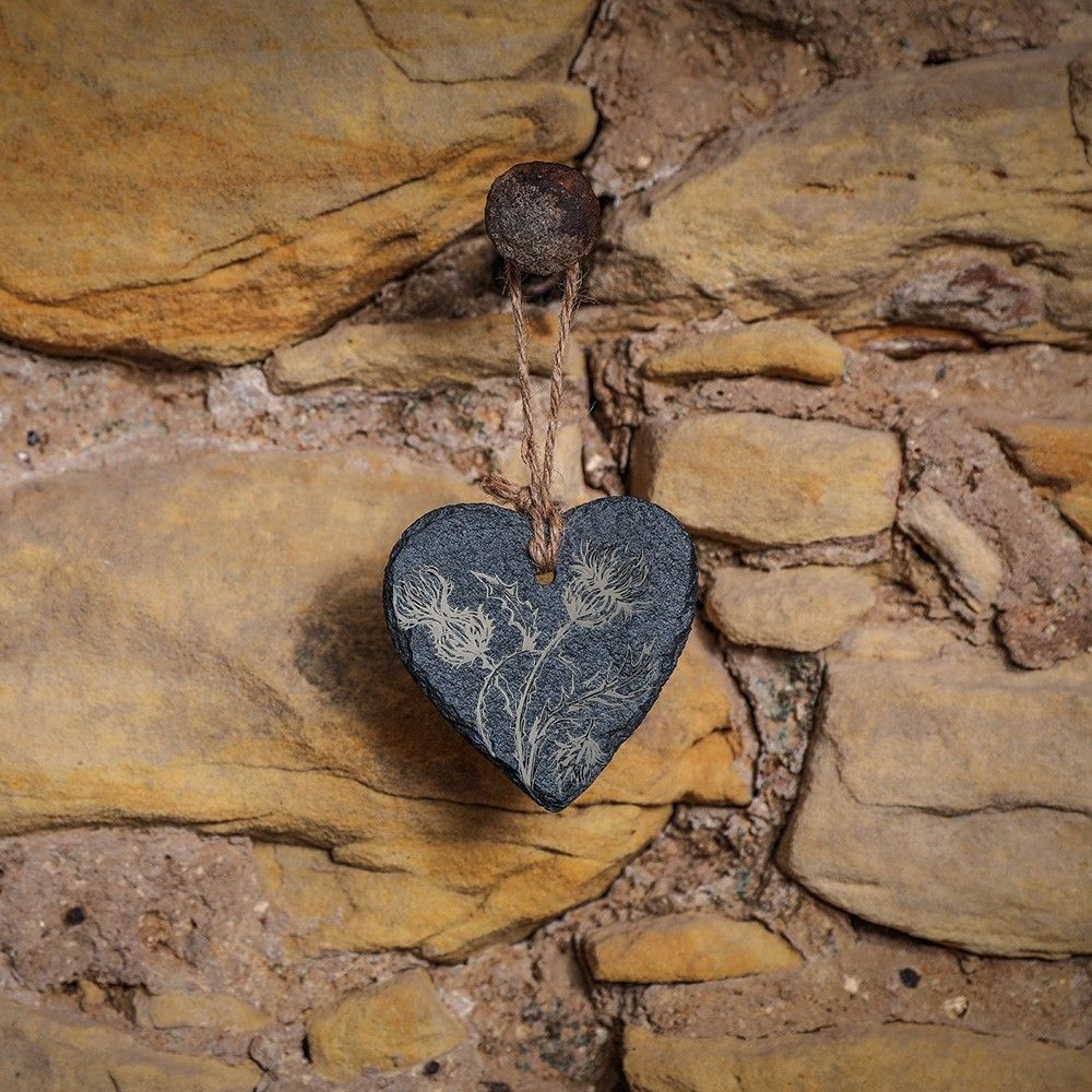 Thistle Heart Slate Decoration
