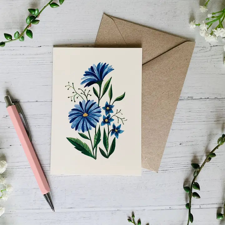 Ultramarine Wildflowers Greeting Card