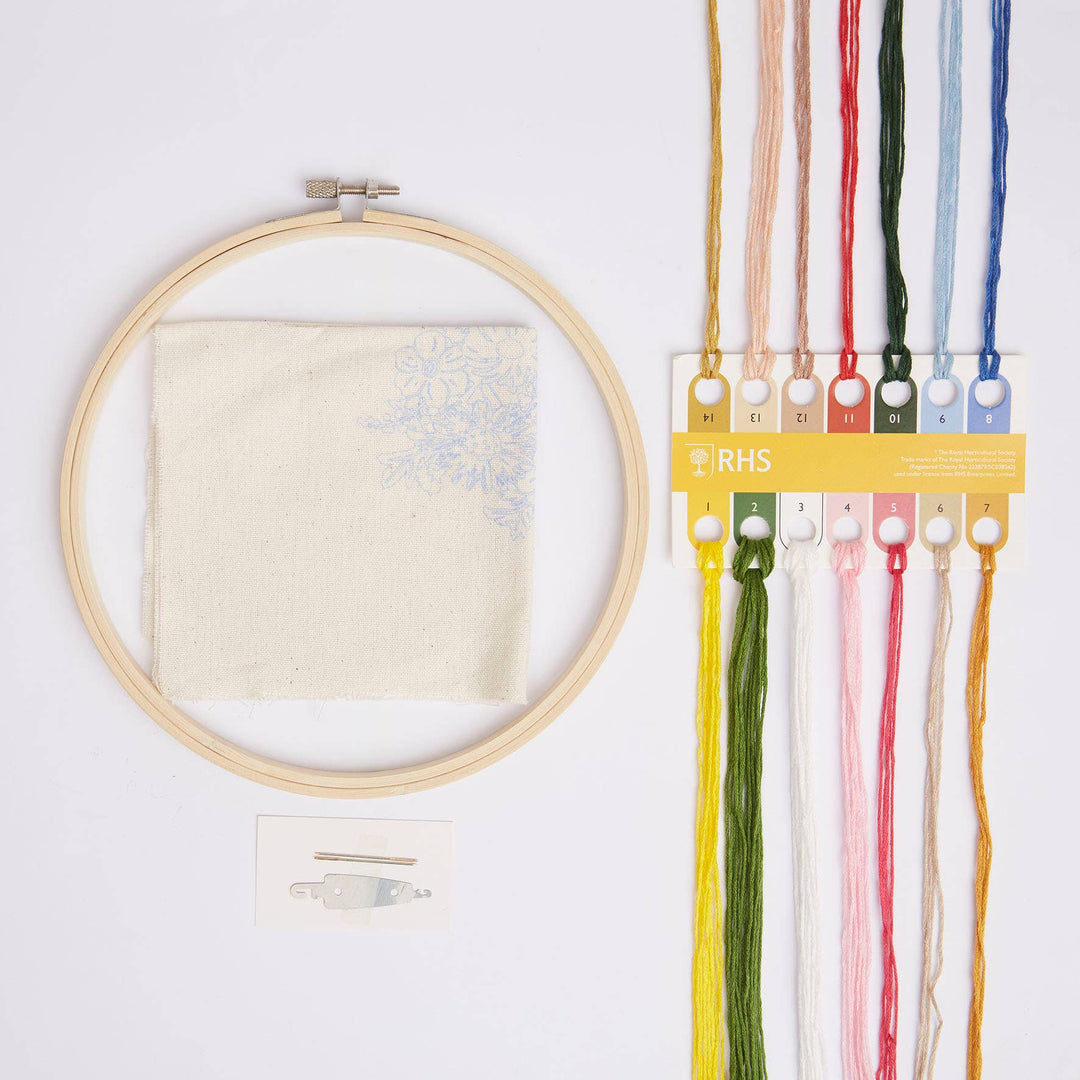 Royal Horticultural Society Multicolored 8" Bouquet Embroidery Kit (Second- Dented Packaging)