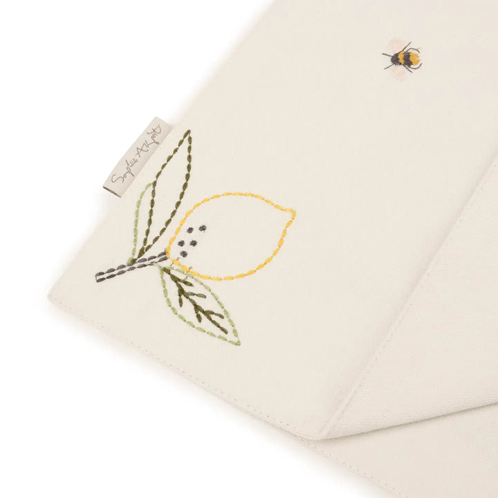 Lemons Embroidered Table Runner Short Length
