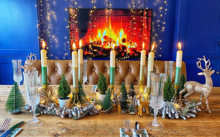 MISTLETOE KISSES Dip Dye Dinner Candle Trio