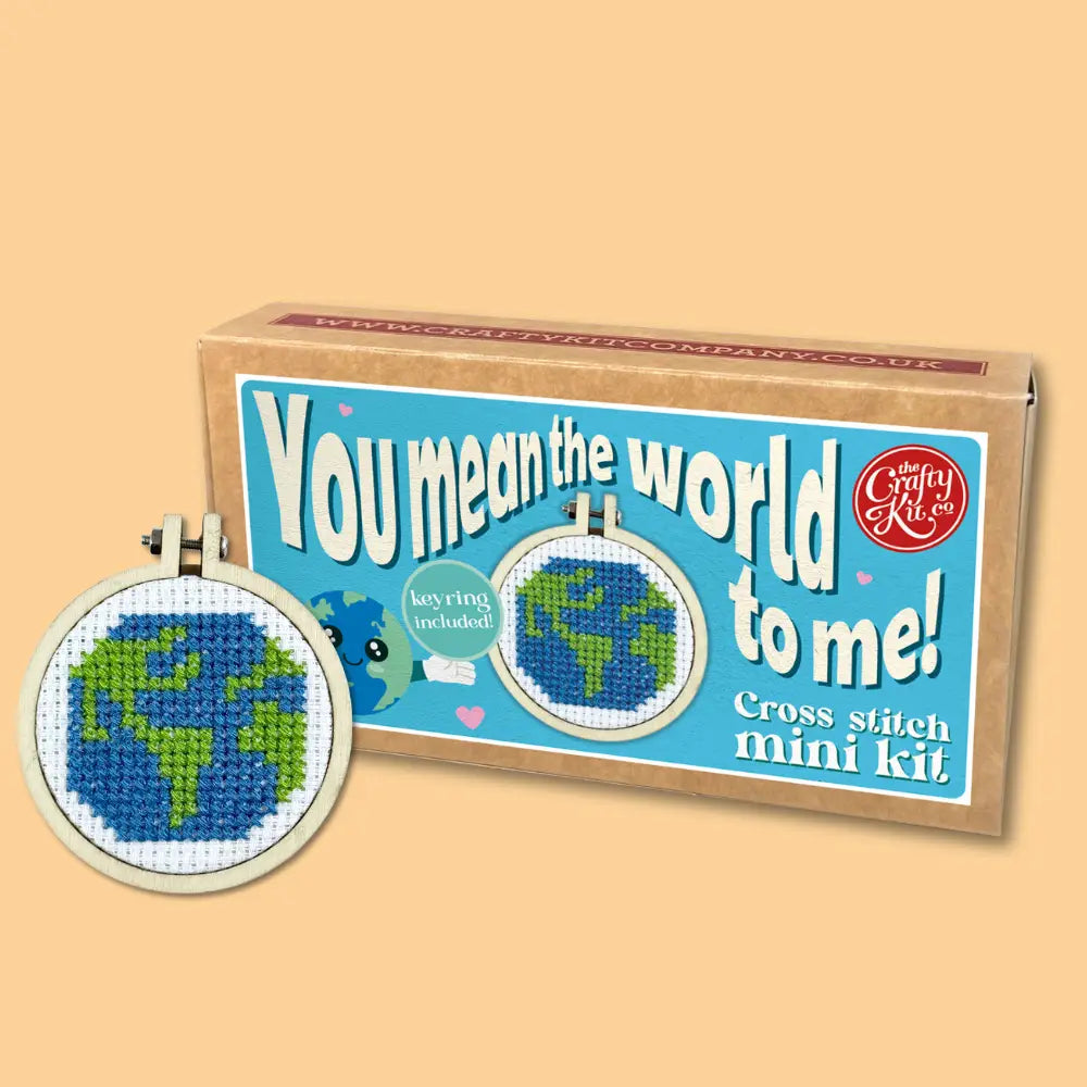 'You Mean The World To Me' Mini Matchbox Cross Stitch Kit