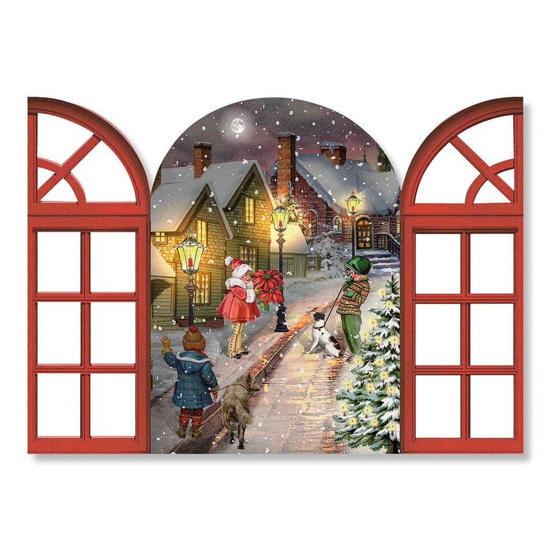 Christmas Windows Advent Calendar Card