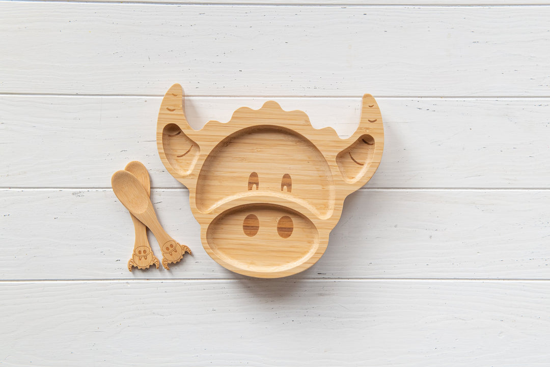 Baby Coo - Highland Cow Bamboo Plate