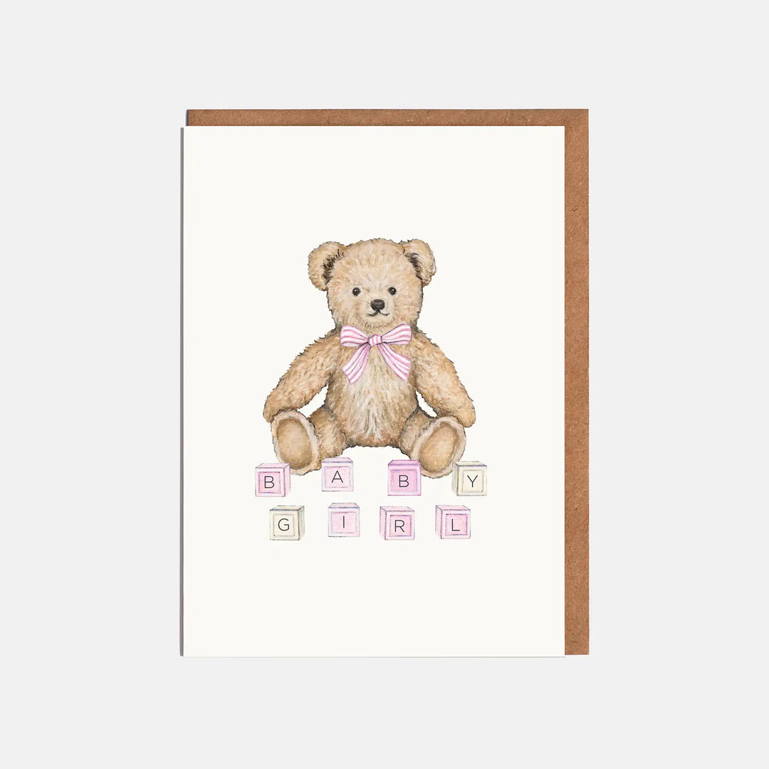 Teddy Bear New Baby Girl Card