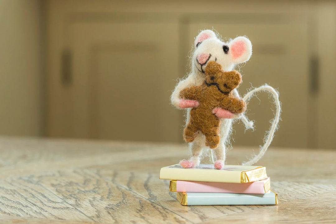 Baby Felt Mouse Carrying Bear