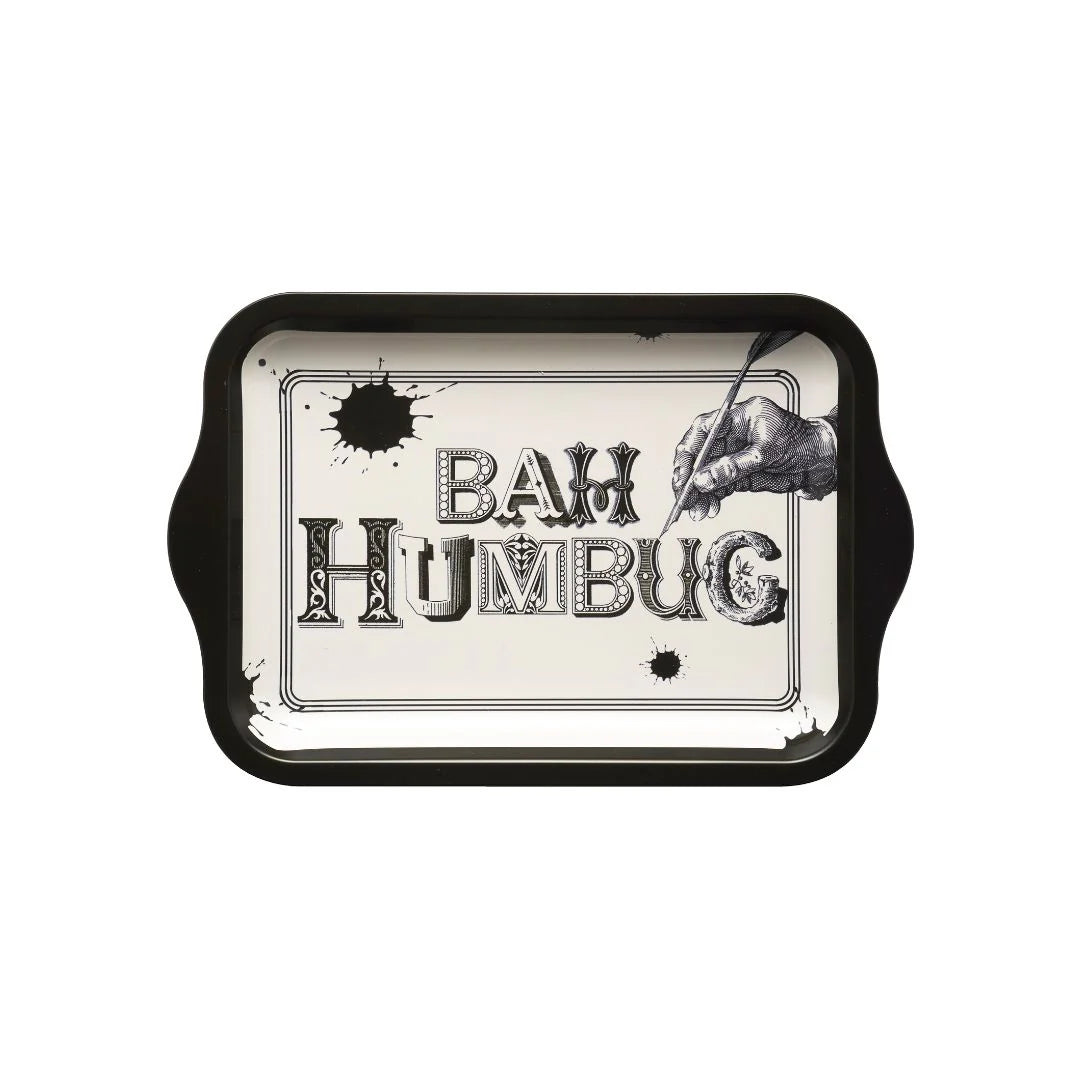Typography 'Bah Humbug'  Small Tin Tray