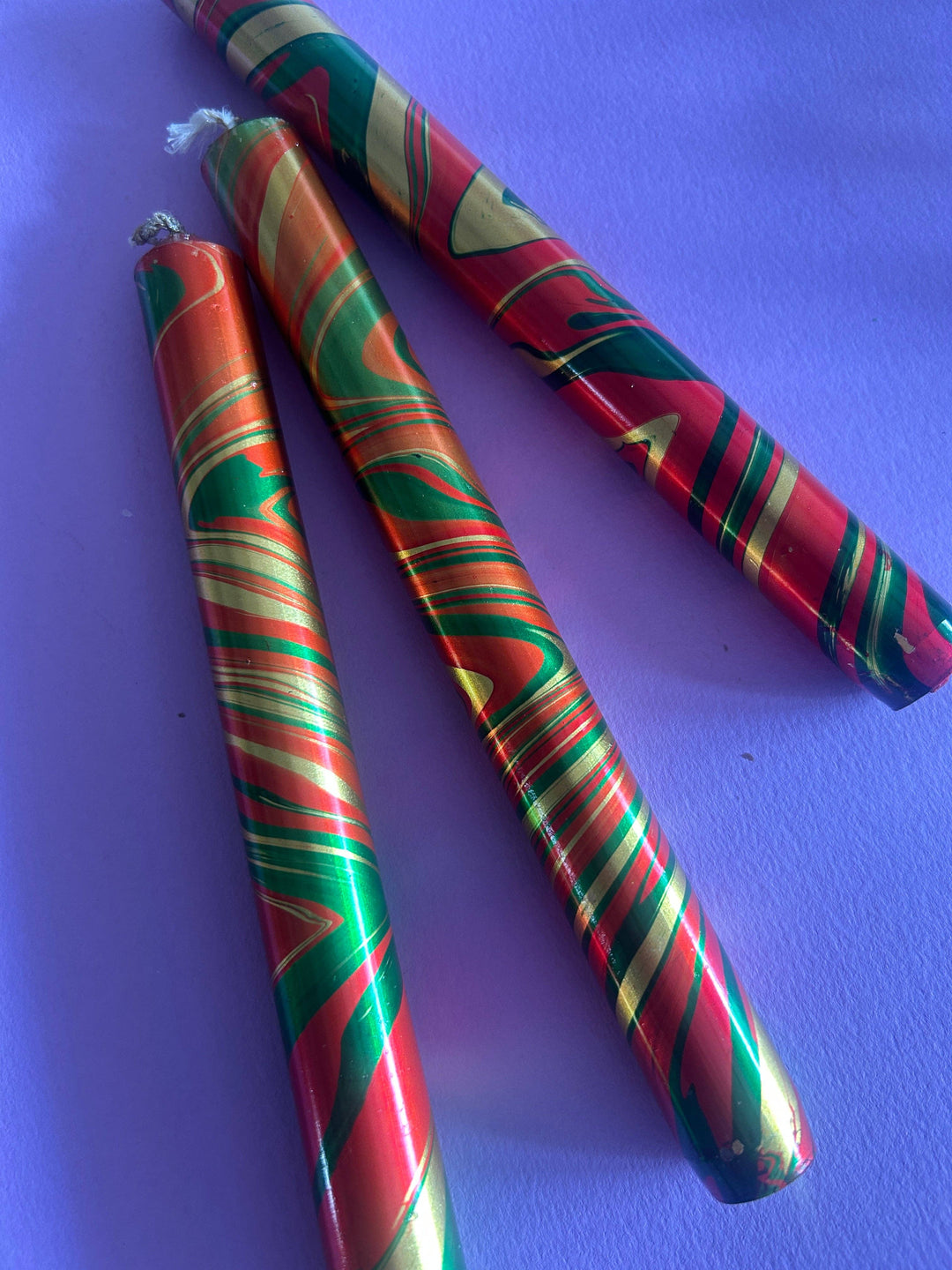 METALLIC MARBLED FOIL - Mulled Christmas Trio of Candles