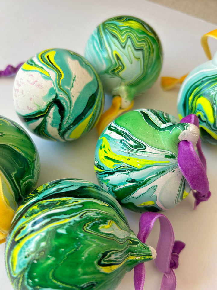 Marbled Ceramic Baubles by the Colour Emporium