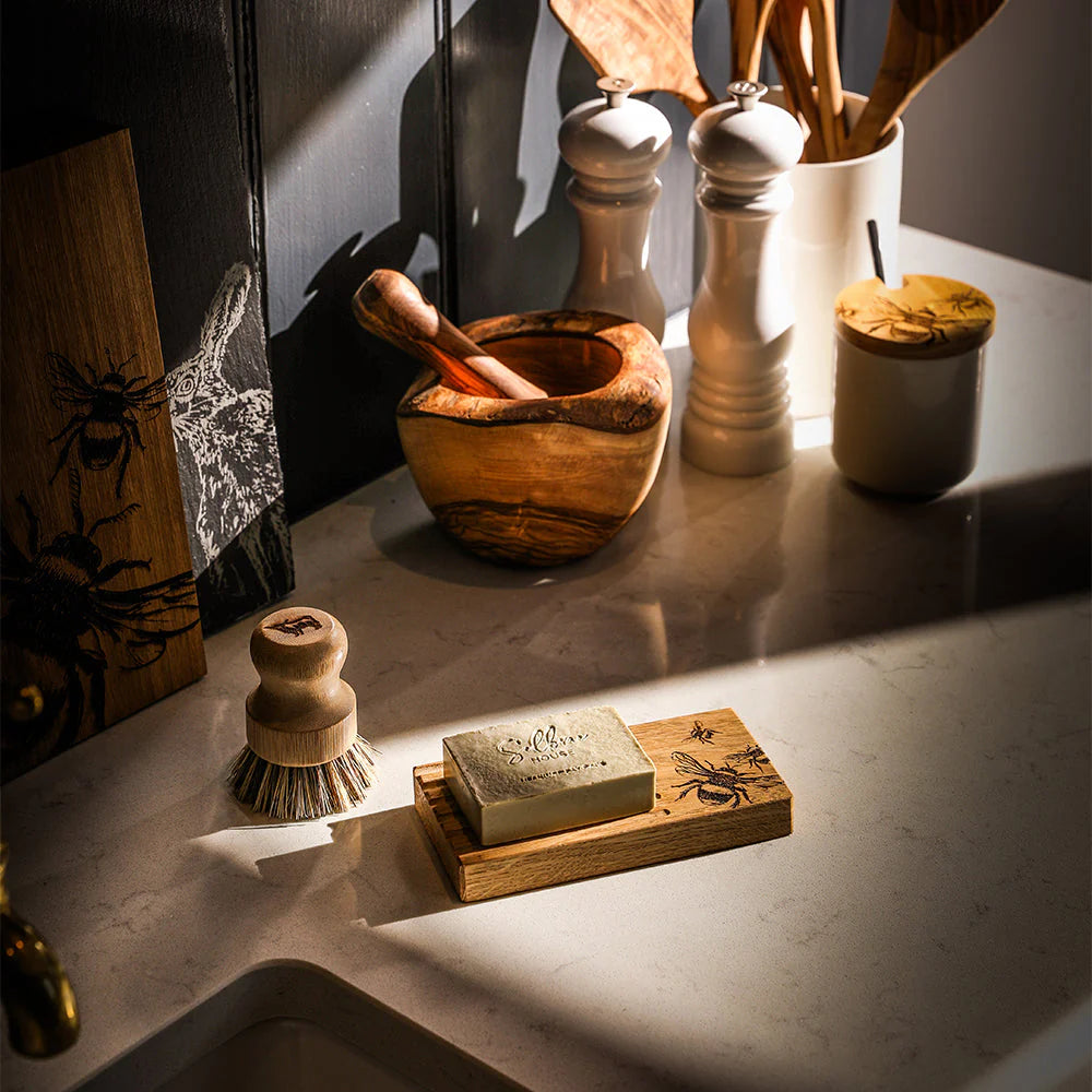 Bee Oak Soap Dish and Soap Set
