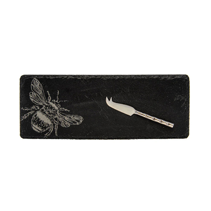 Bee Single Mini Slate Cheese Board and Knife Set