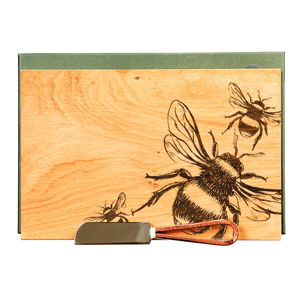 Bee Oak Cheese Board and Knife Set