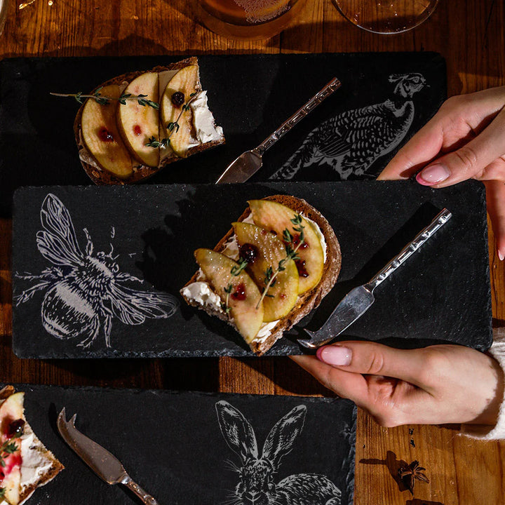 Bee Single Mini Slate Cheese Board and Knife Set