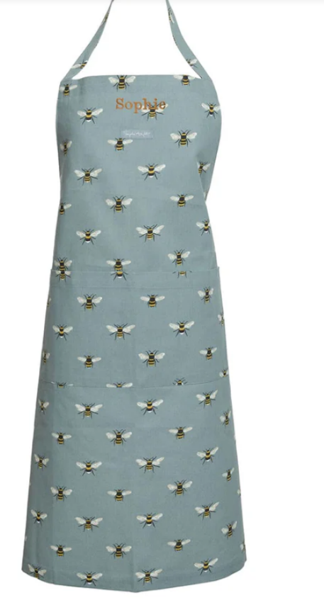 Bees Adult Apron Teal