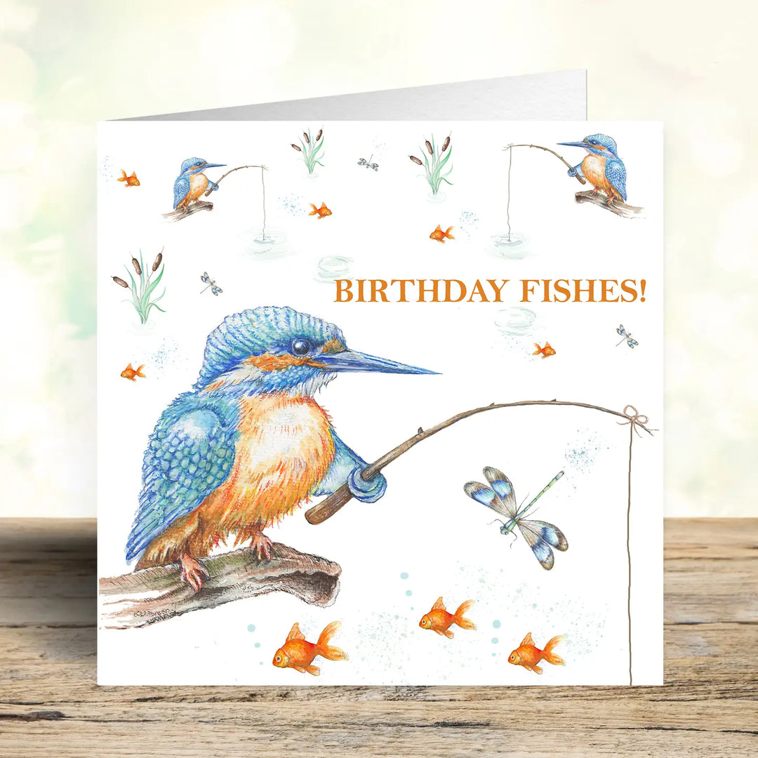 'Birthday Fishes' Kingfisher Birthday Card
