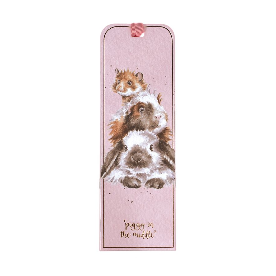 'Piggy in the Middle' Guinea Pig & Rabbit Bookmark