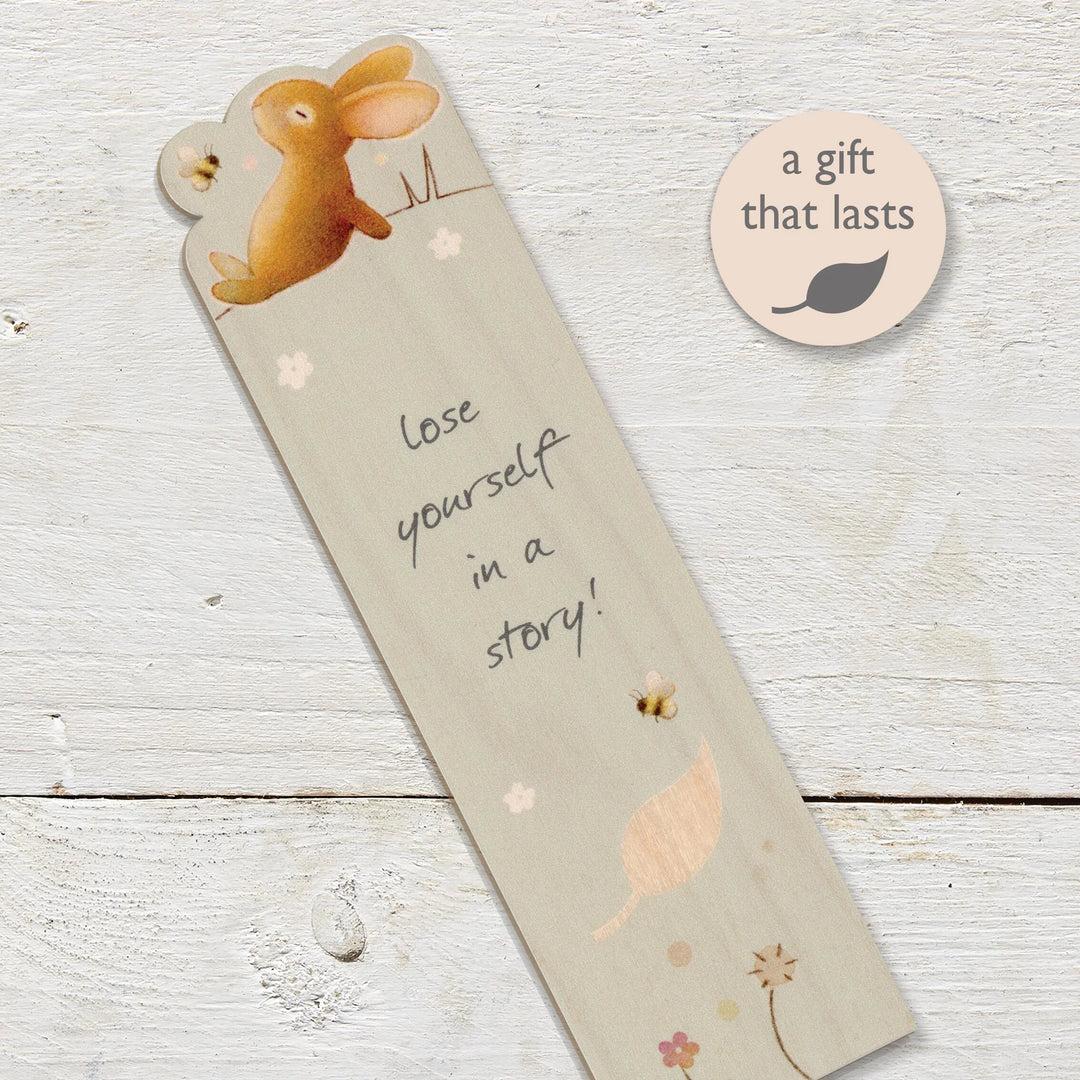 Lose Yourself Rabbit Wooden Book Mark