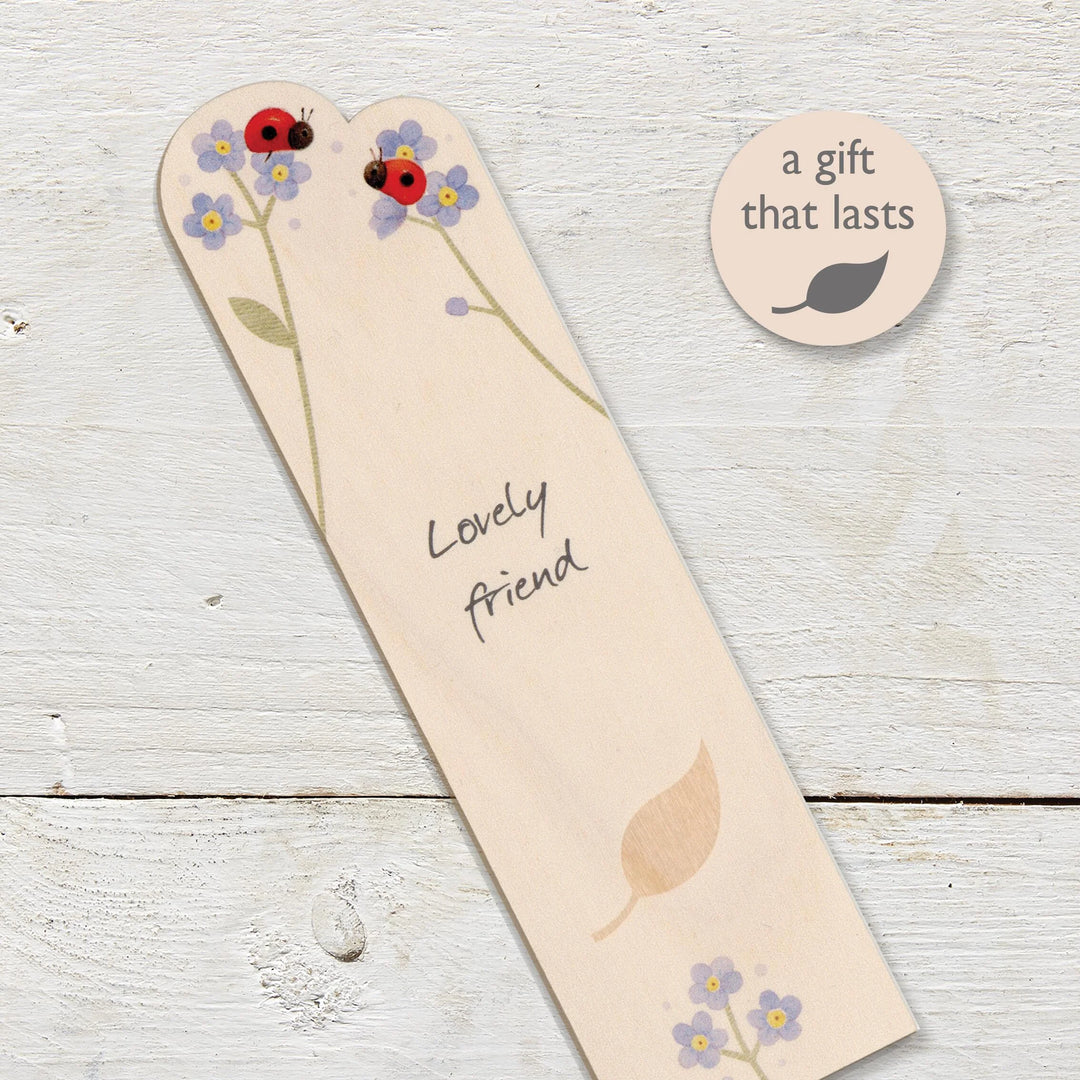 Ladybirds Lovely Friend Wooden Book Mark