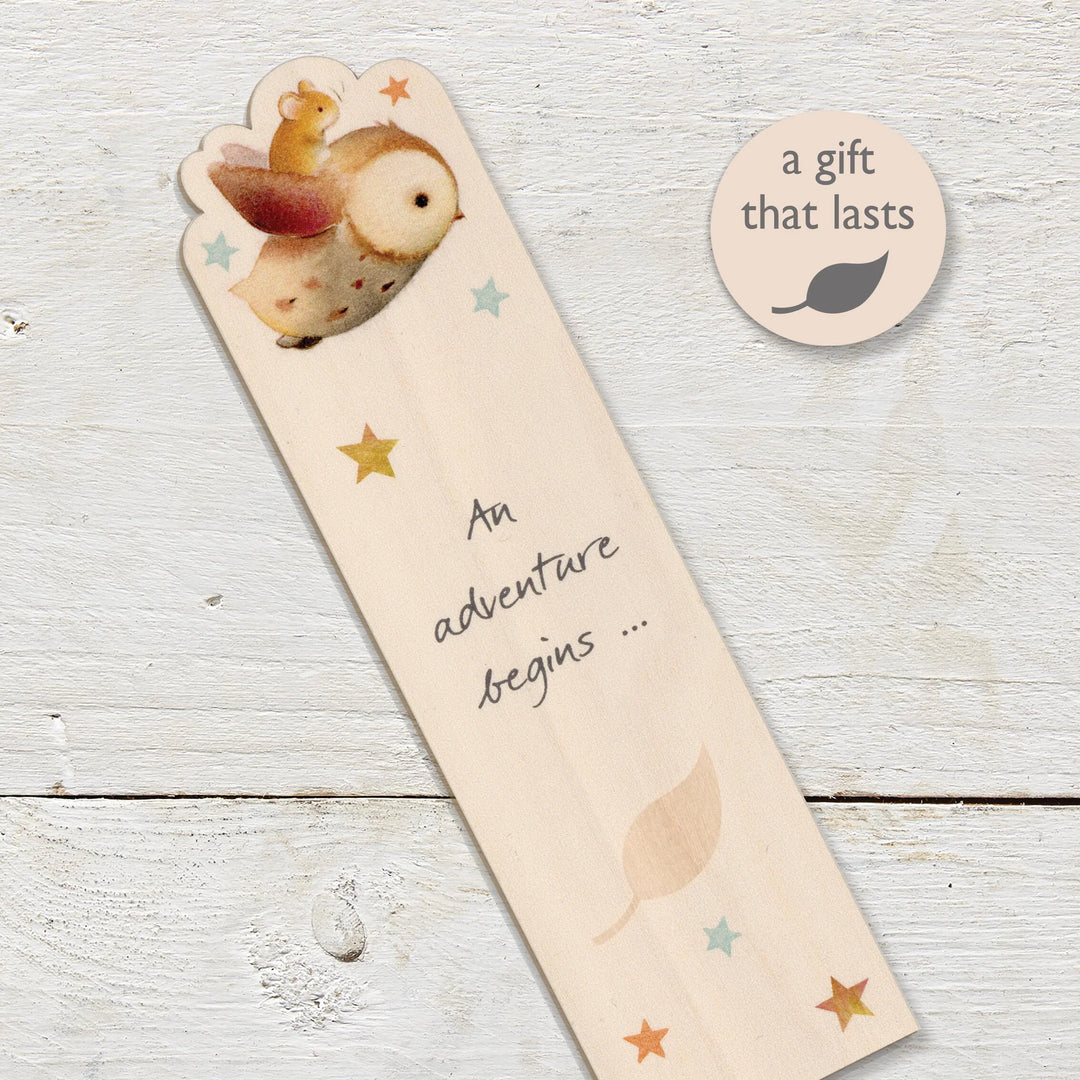 An Adventure Owl Wooden Bookmark