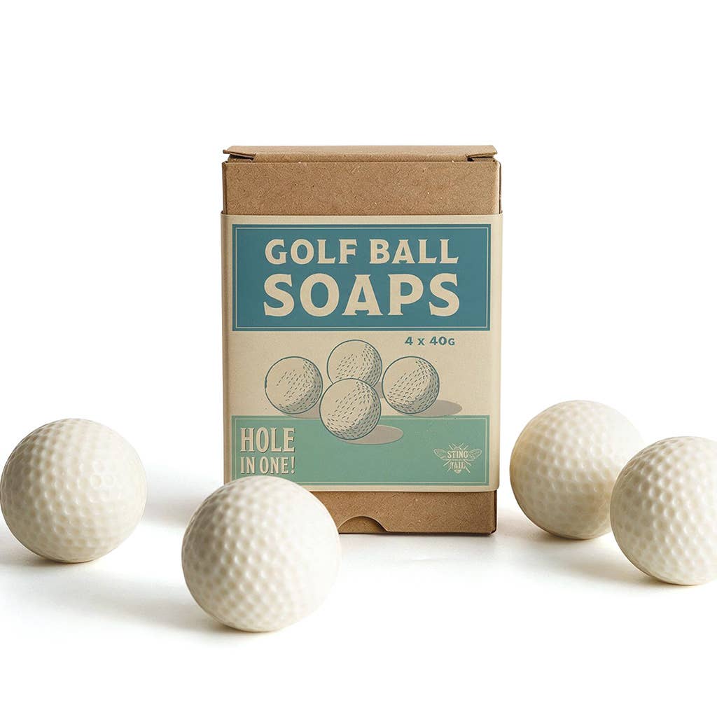 'Hole in One' Set of 4 Golf Ball Shaped Soaps 40g