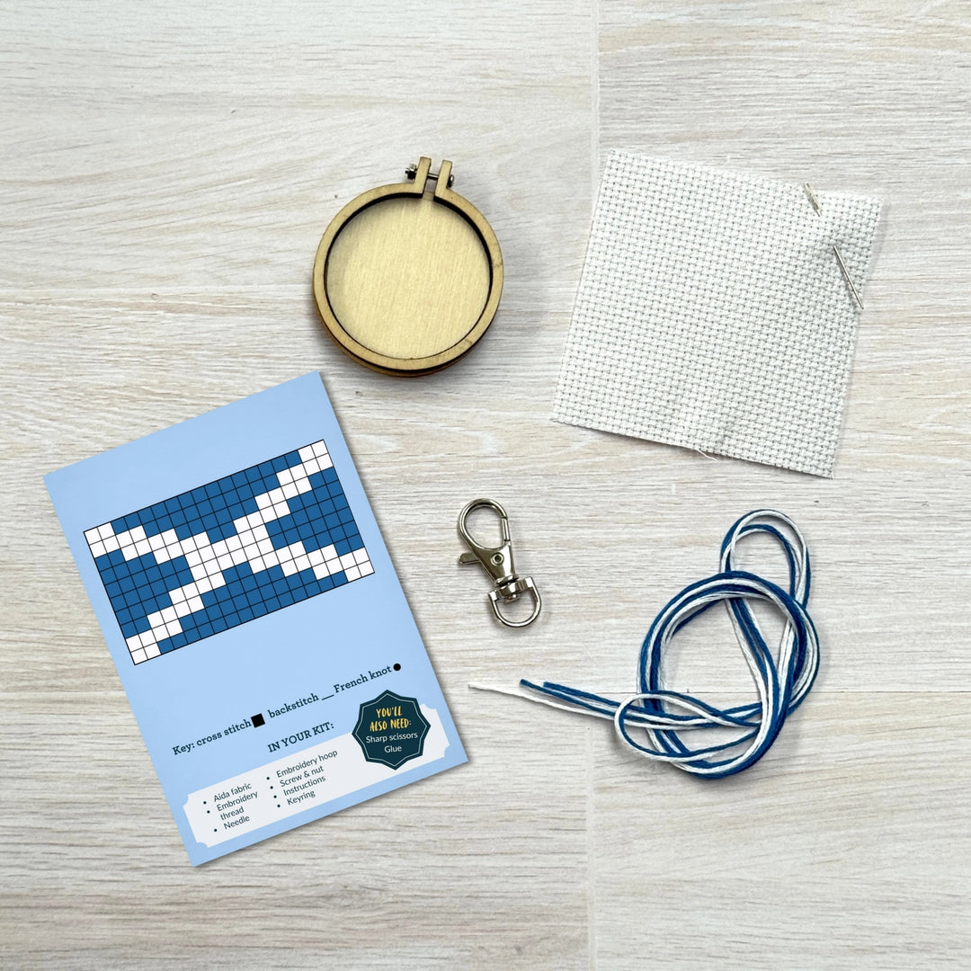 'I Love Scotland' Mini Matchbox Cross Stitch Kit