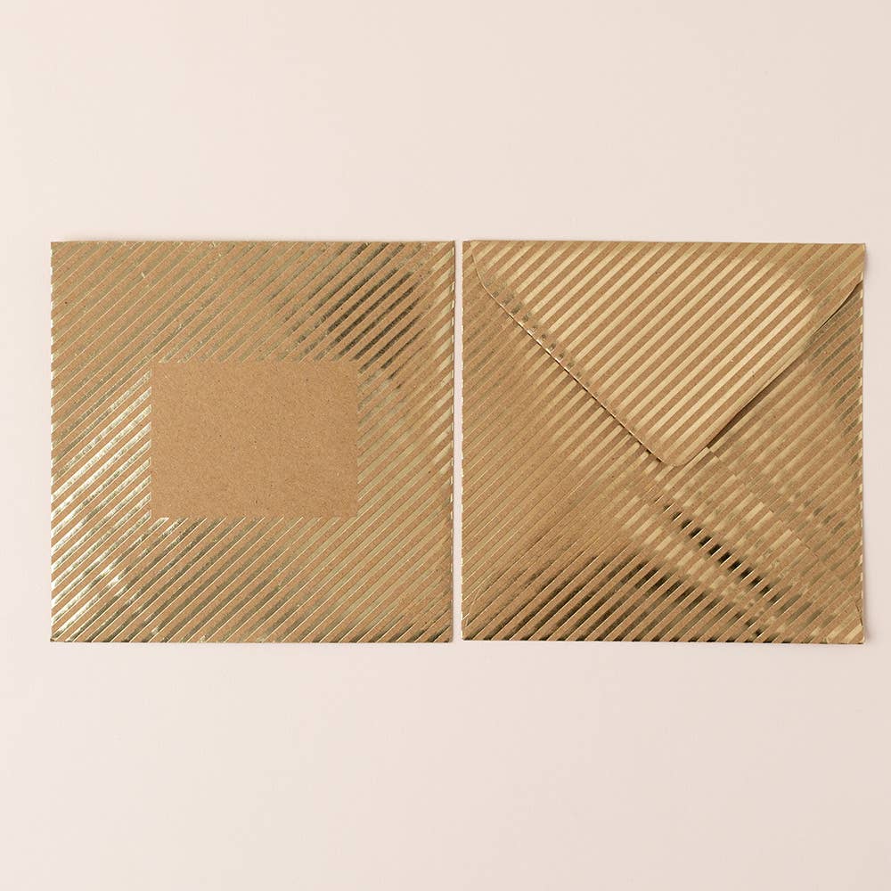 'Hello Little One' Gold Foiled Square New Baby Card