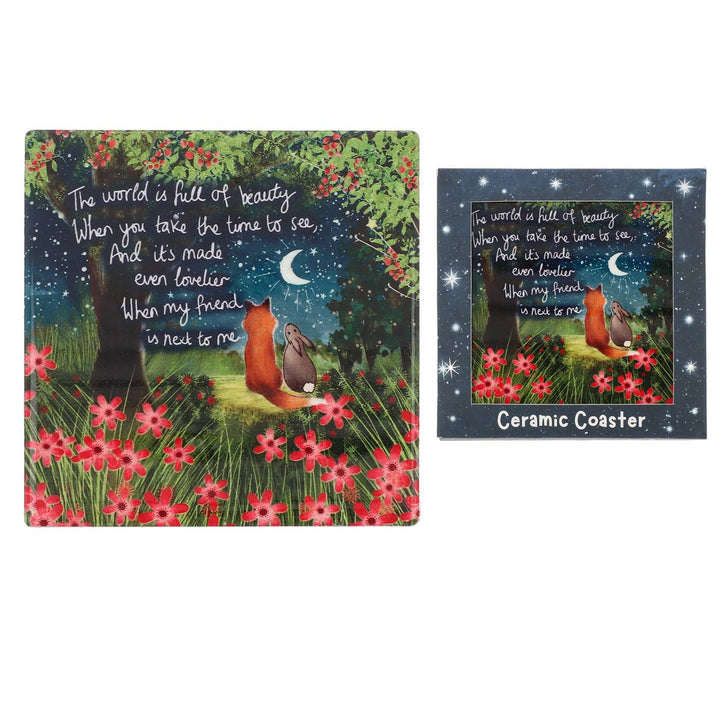 Fox Under The Moon Beautiful Friend Coaster