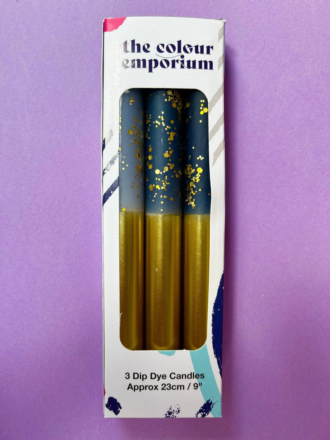 STARRY STARRY NIGHT GOLD Dip Dye Dinner Candle Trio