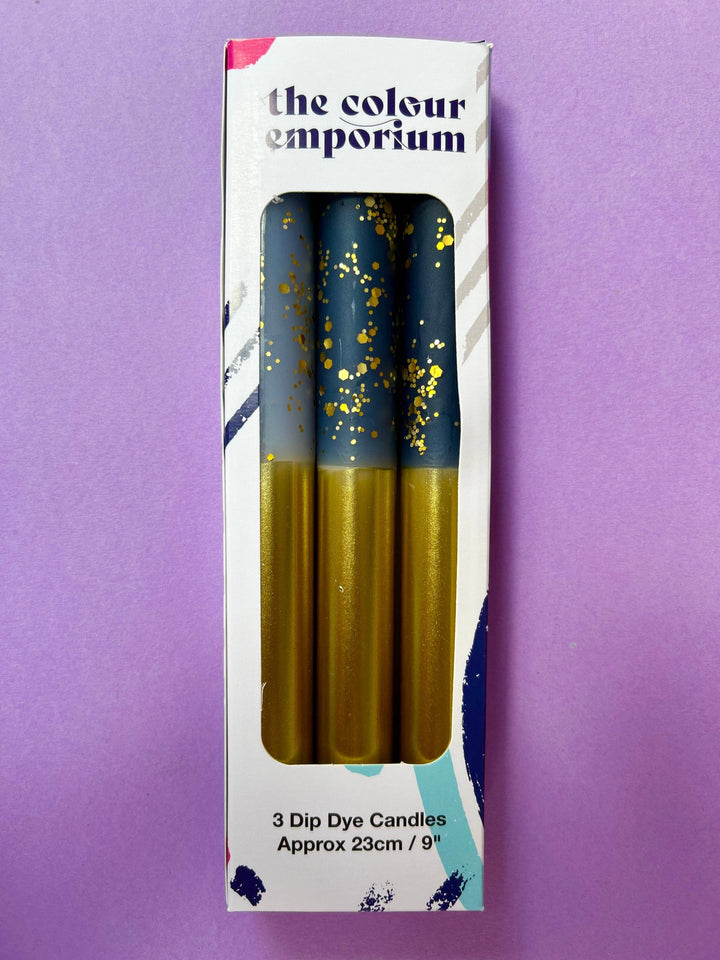 STARRY STARRY NIGHT GOLD Dip Dye Dinner Candle Trio