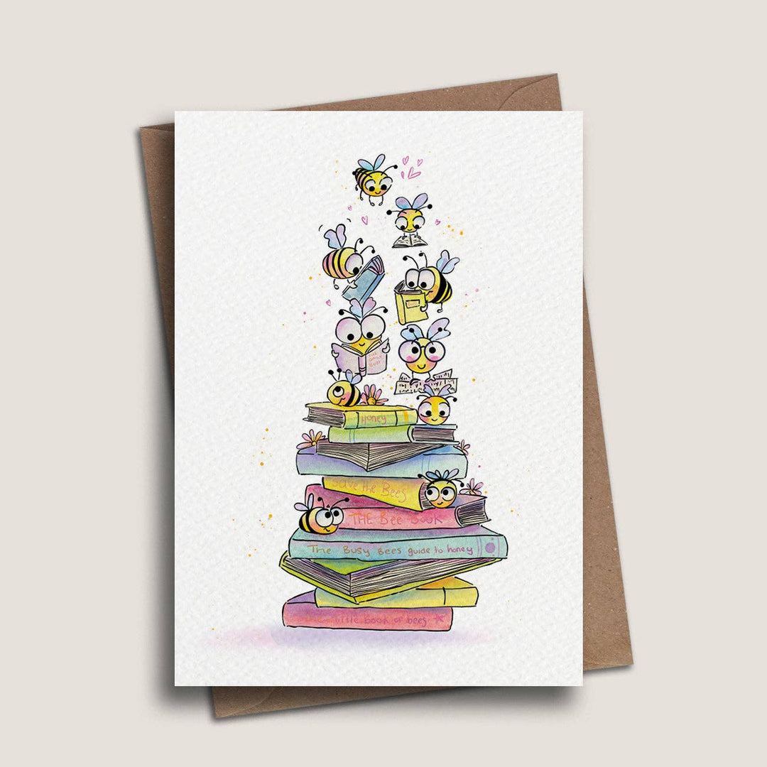 Book Bees Greeting Card