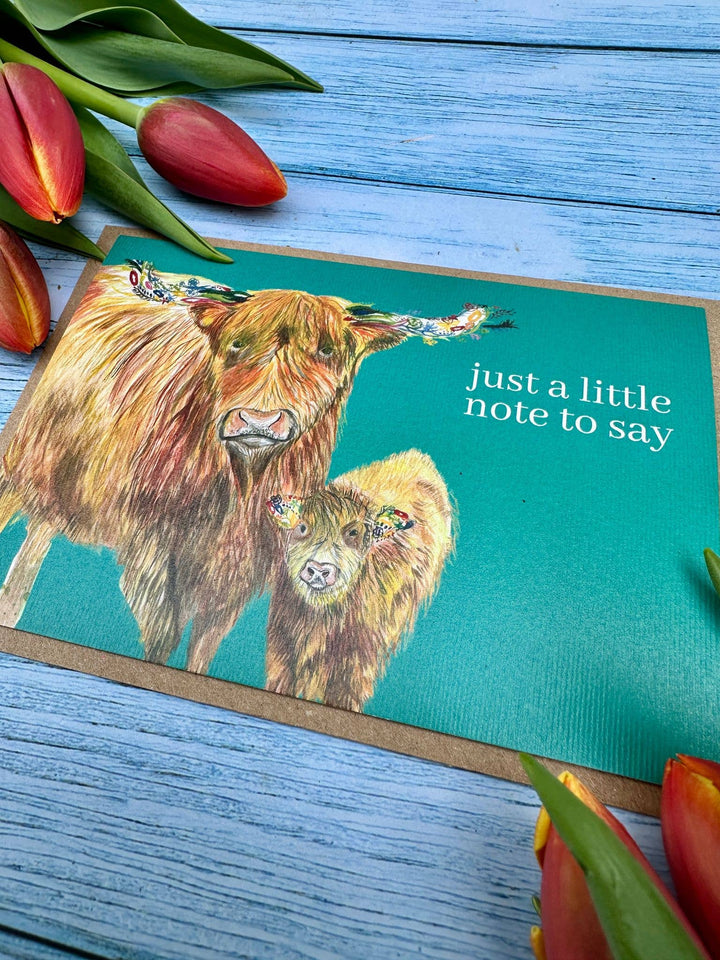 Highland Cow 'Just to Say' Eco Friendly Card