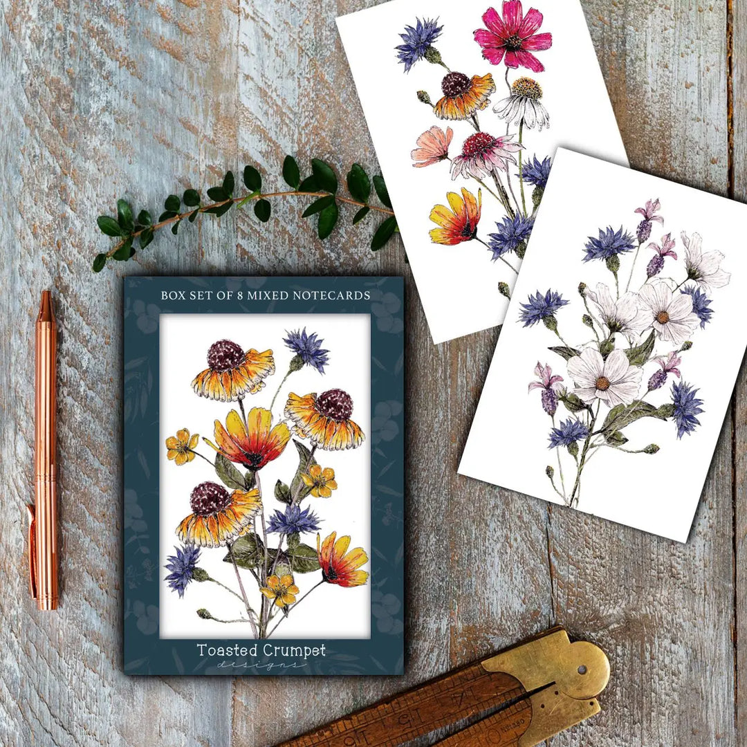 'Pretty Posies' Regency Gardens Boxed Set of 8 Notecards