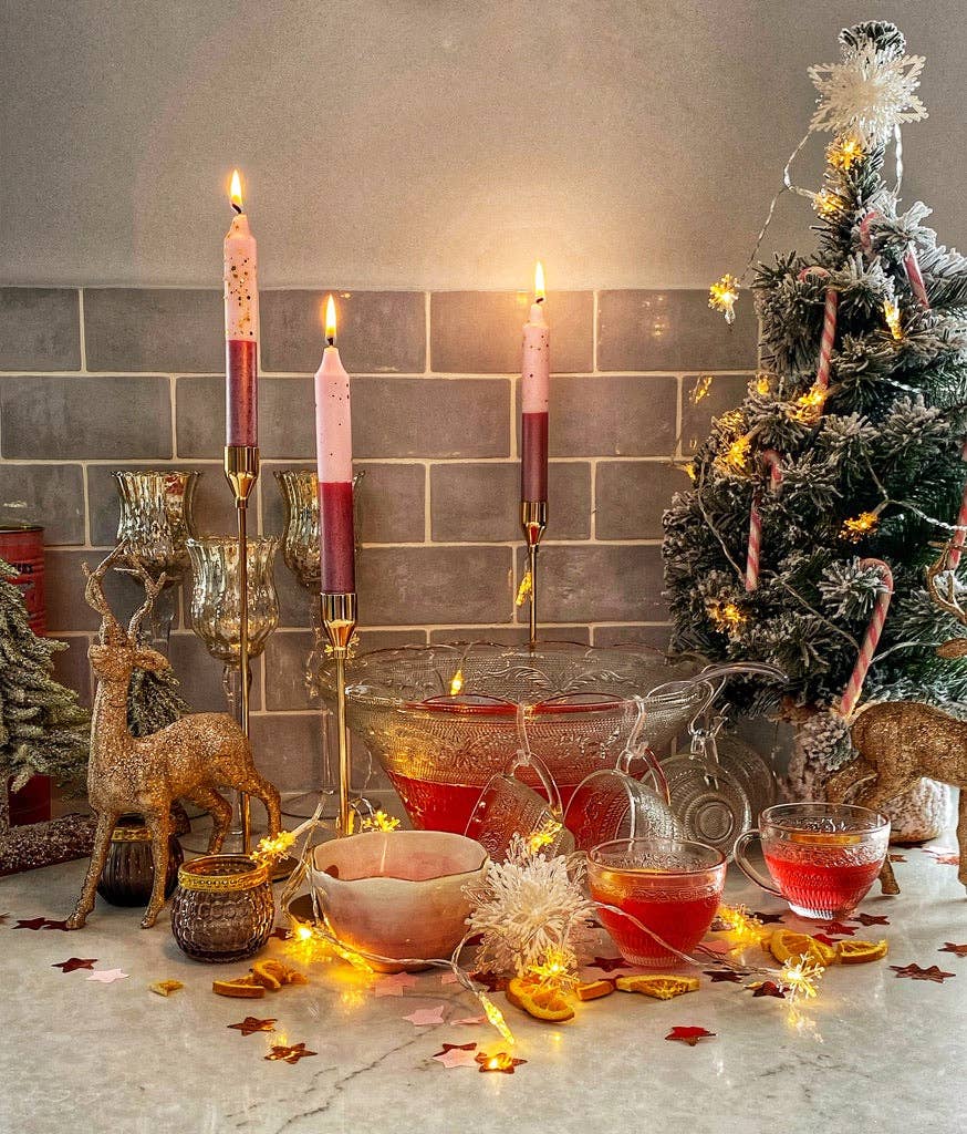 SUGAR AND SPICE Dip Dye Dinner Candle Trio