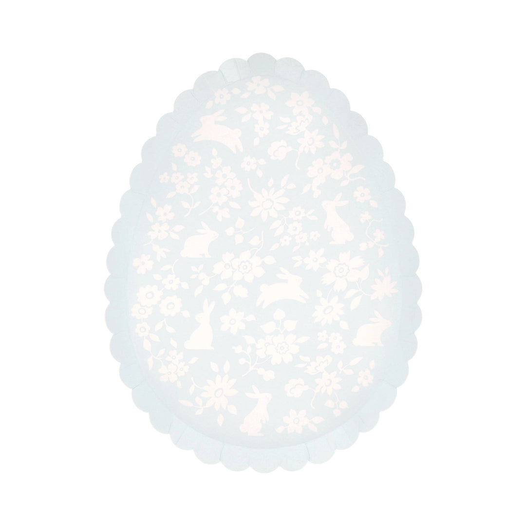 Ditsy Bunny Egg Shaped Paper Plates