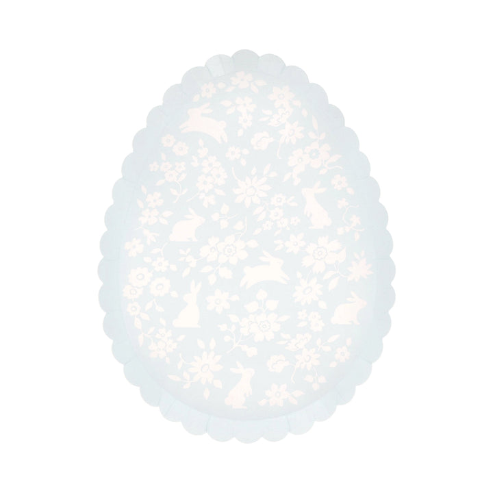 Ditsy Bunny Egg Shaped Paper Plates