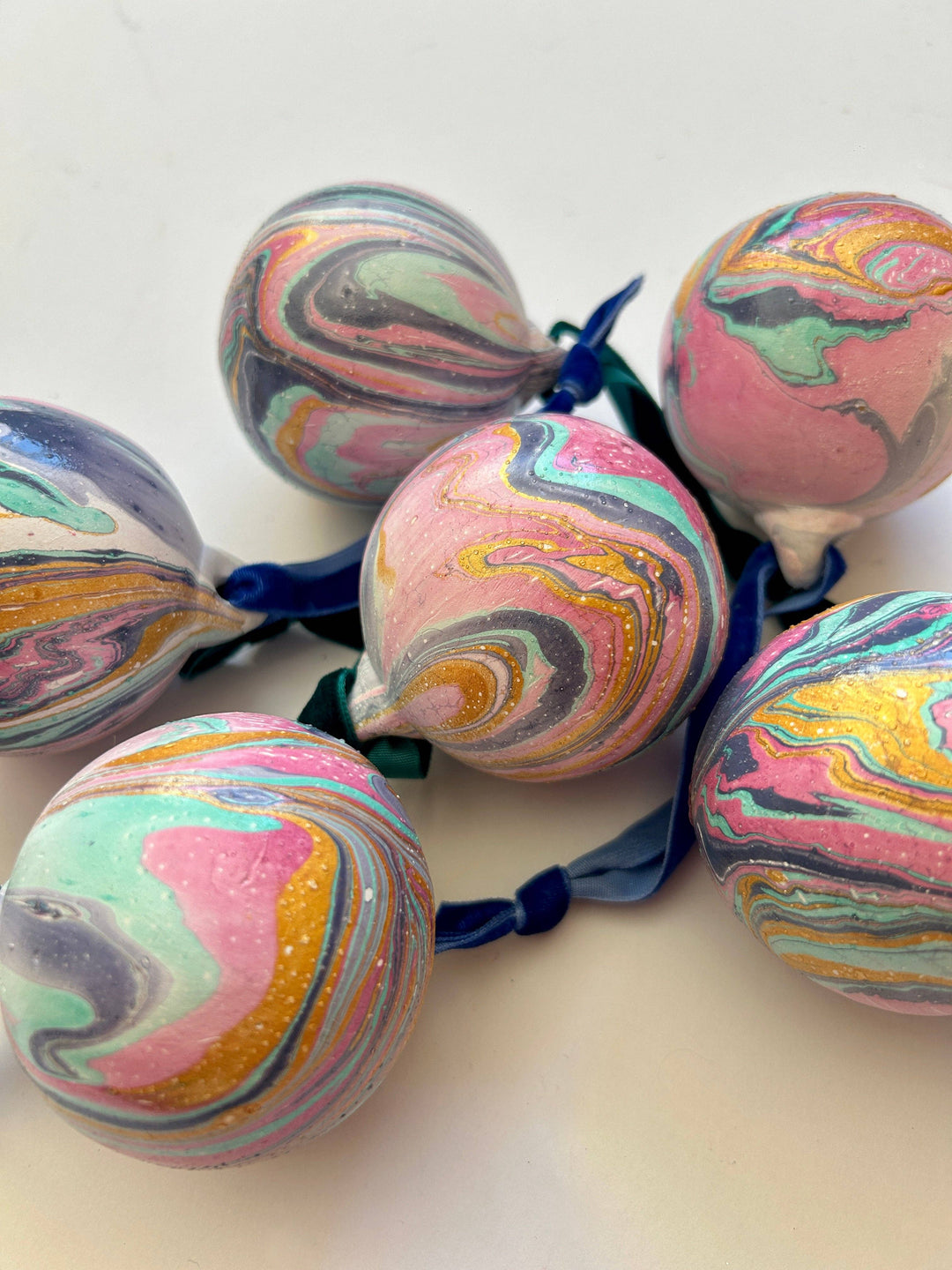 Marbled Ceramic Baubles by the Colour Emporium